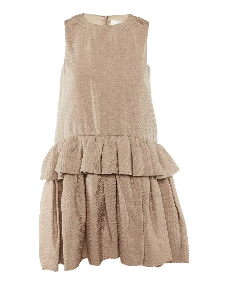 Victoria Beckham tiered-frill mini dress - Nude Nude