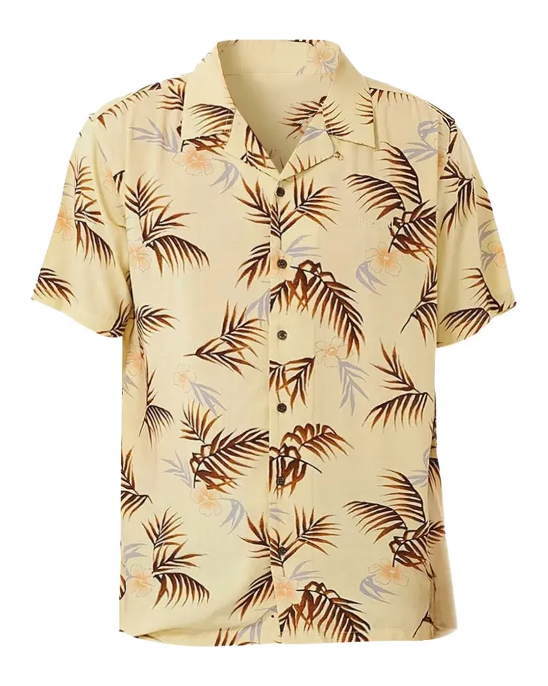 Rip Curl Surf Revival Hemd mit Blatt-Print - Gelb Gelb