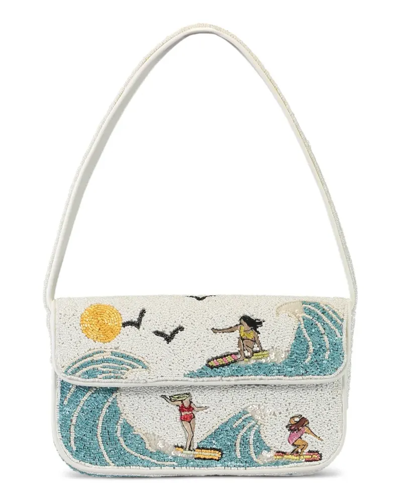 STAUD Tommy Surf Babes Tasche mit Perlen - Weiß Weiß
