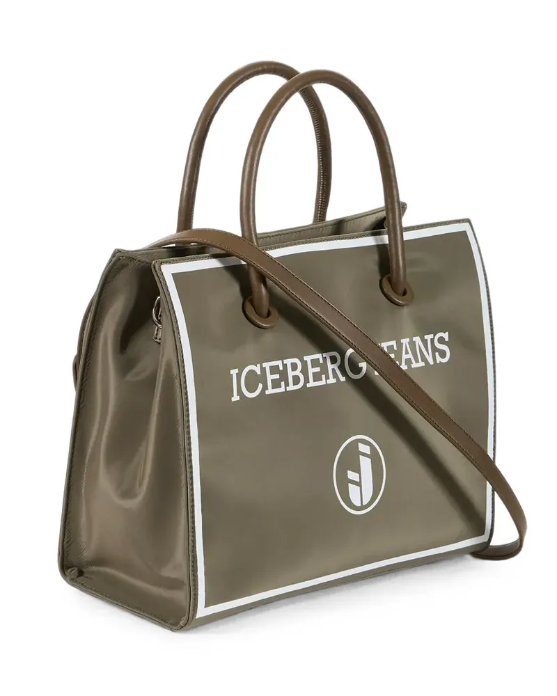 Iceberg Shopper mit Logo-Print - Grün Grün