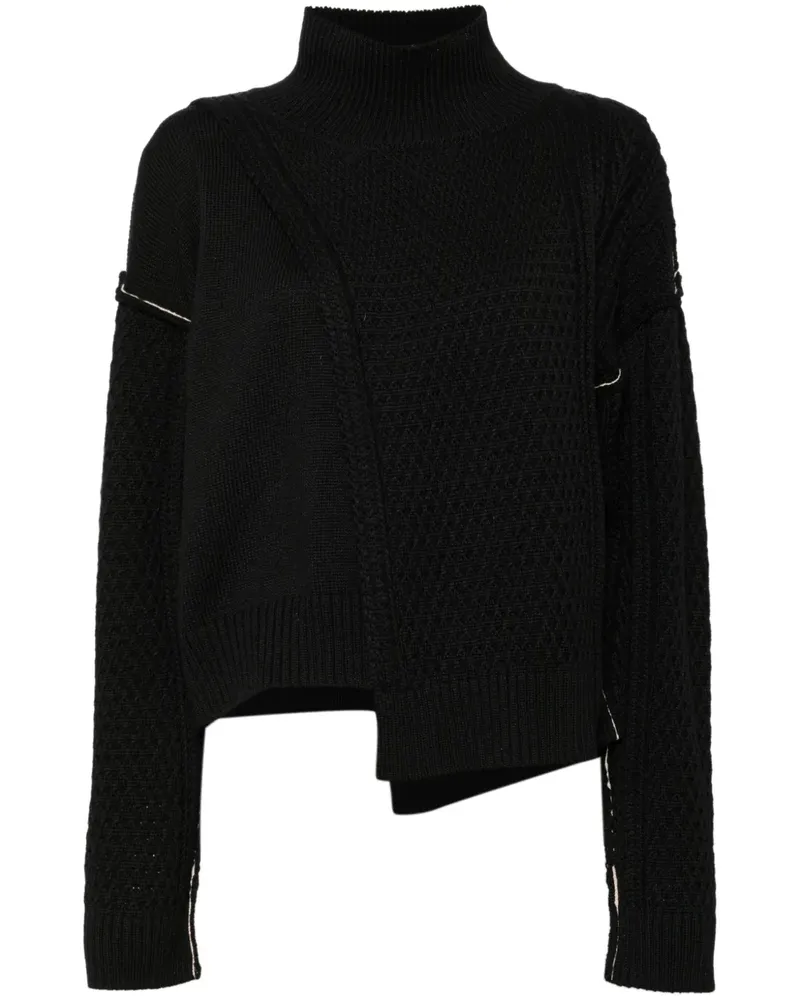 Yohji Yamamoto Cropped-Pullover - Schwarz Schwarz