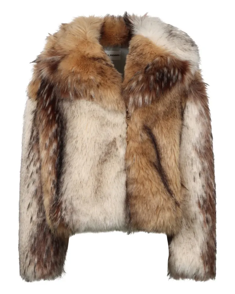 Des Phemmes faux-fur jacket - Nude Nude