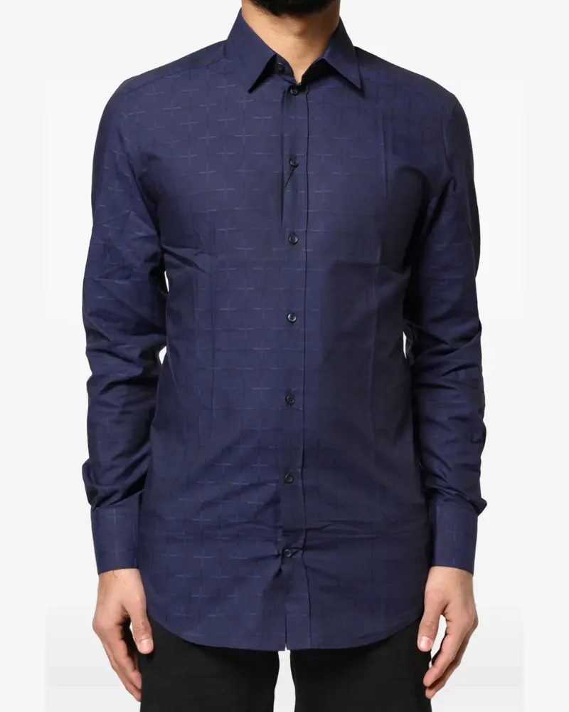 Dolce & Gabbana Gold check-pattern shirt - Blau Blau