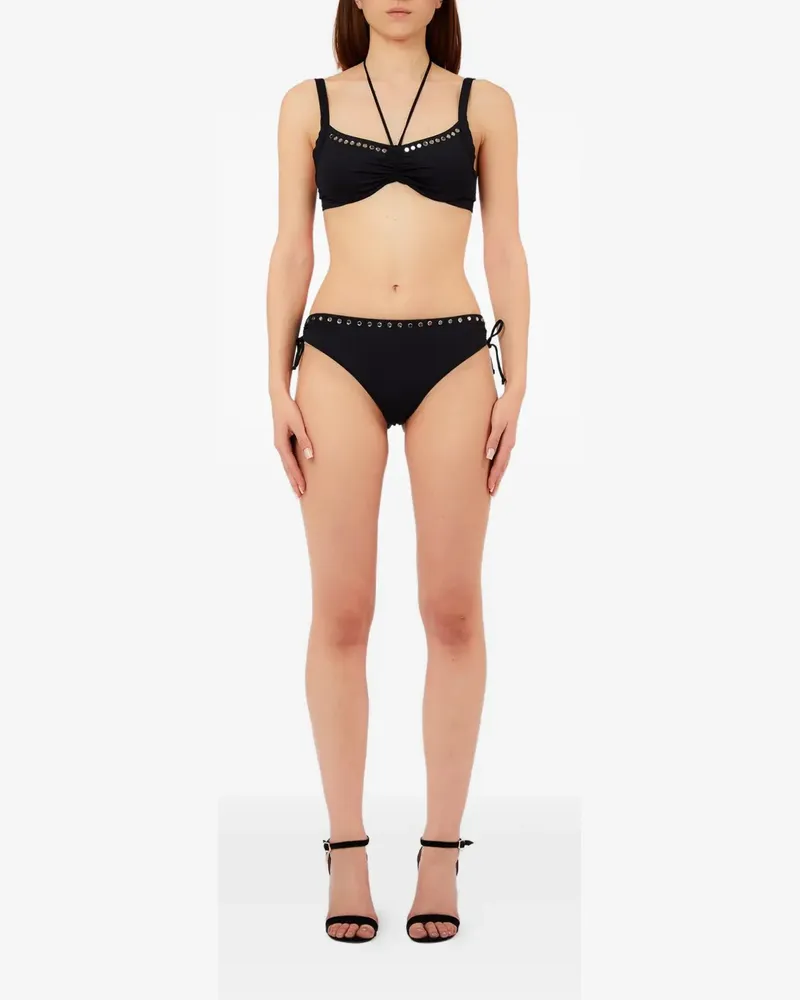 Liu Jo crystal-embellished ruched bikini - Schwarz Schwarz