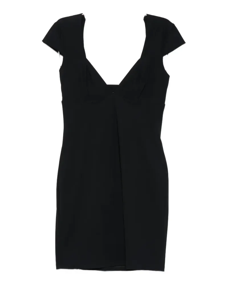 Patrizia Pepe V-neck open-back mini dress - Schwarz Schwarz