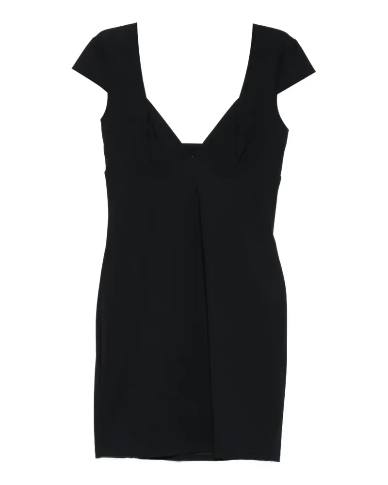 Patrizia Pepe V-neck open-back mini dress - Schwarz Schwarz