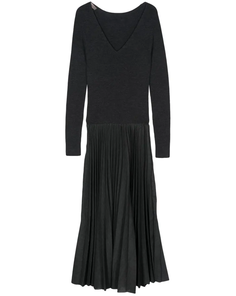 D.EXTERIOR Midikleid mit Falten - Grau Grau