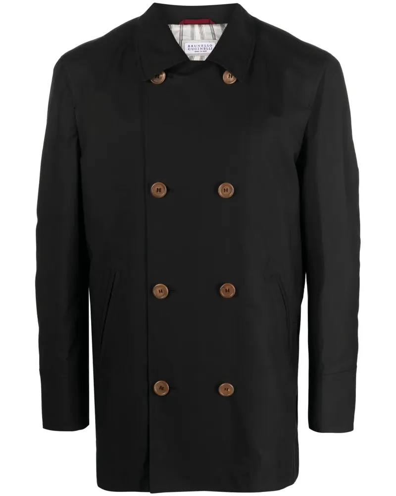 Brunello Cucinelli Cabanjacke aus Gabardine - Schwarz Schwarz