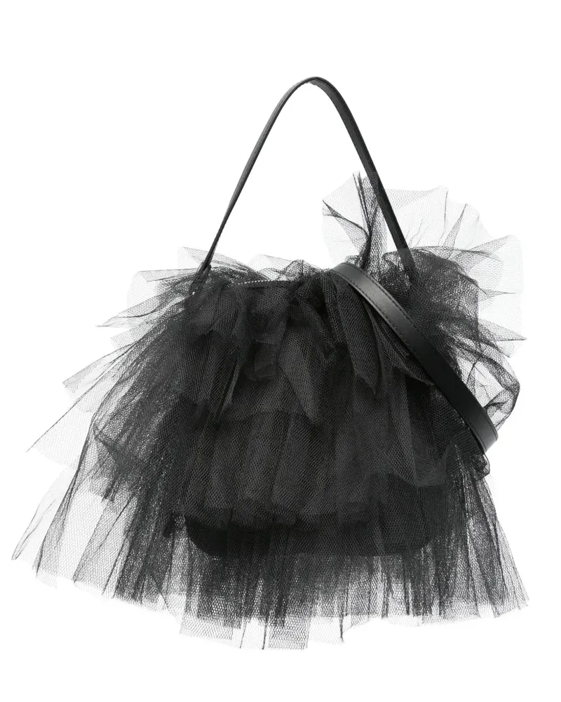 Simone Rocha Gerüschte Mini-Tasche - Schwarz Schwarz