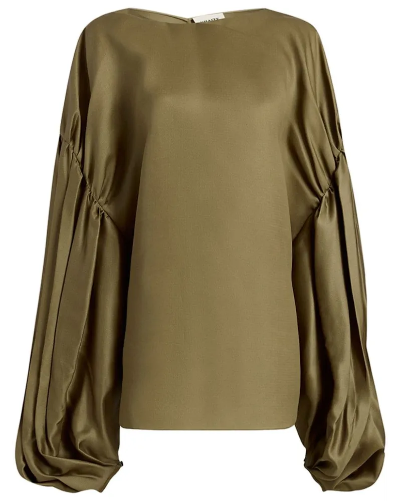 KHAITE Quico Seidenbluse mit Faltendetail - Braun Braun