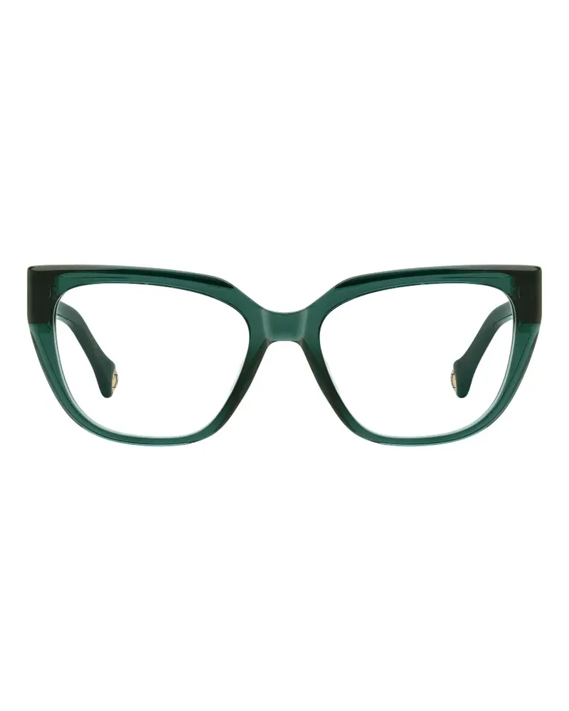 Carolina Herrera New York Cat-Eye-Brille mit Logo-Schild - Grün Grün