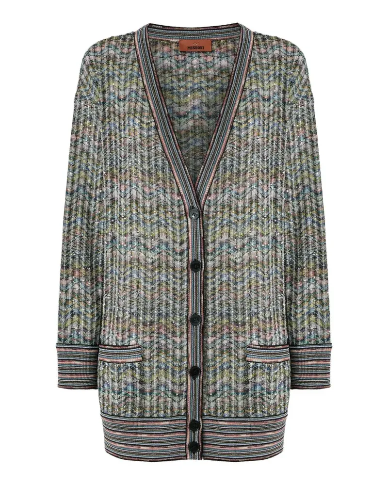 Missoni Paillettenverzierter Cardigan mit Zickzackmuster - Grün Grün