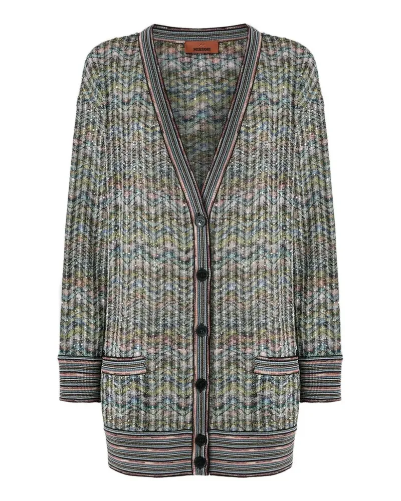 Missoni Oversized-Cardigan mit Pailletten - Grün Grün