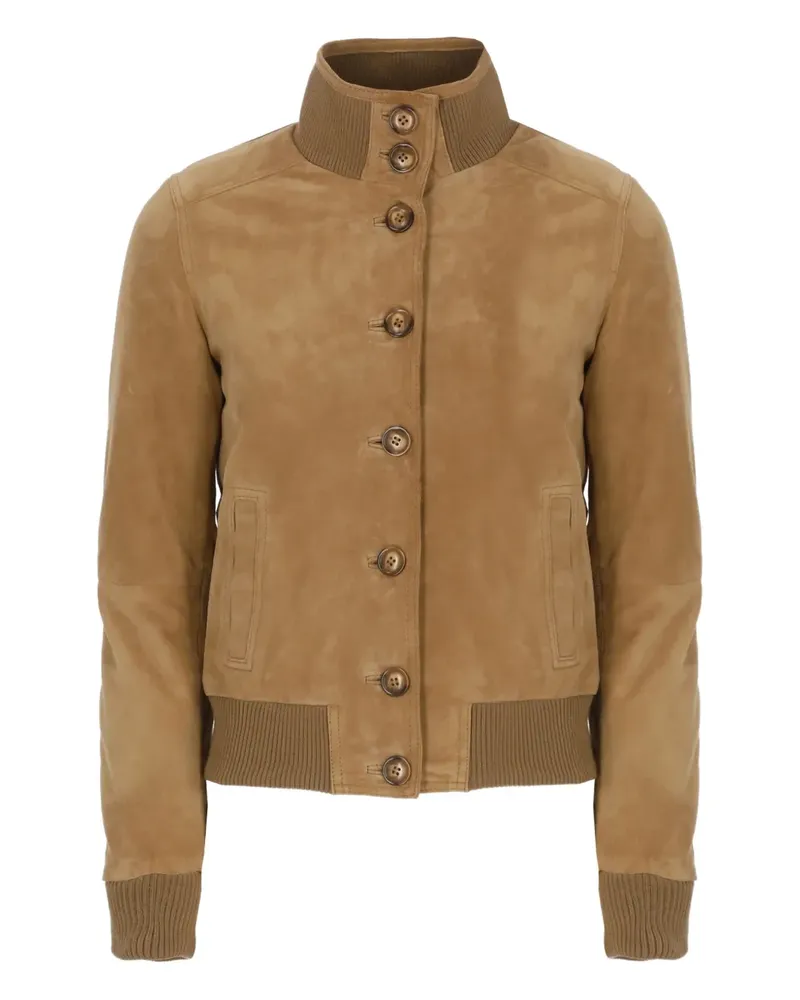 Bully button-up leather jacket - Braun Braun