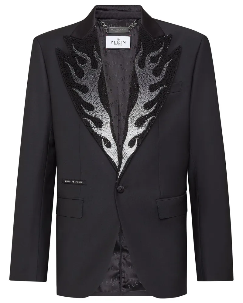 Philipp Plein Einreihiges Flame Sakko - Schwarz Schwarz