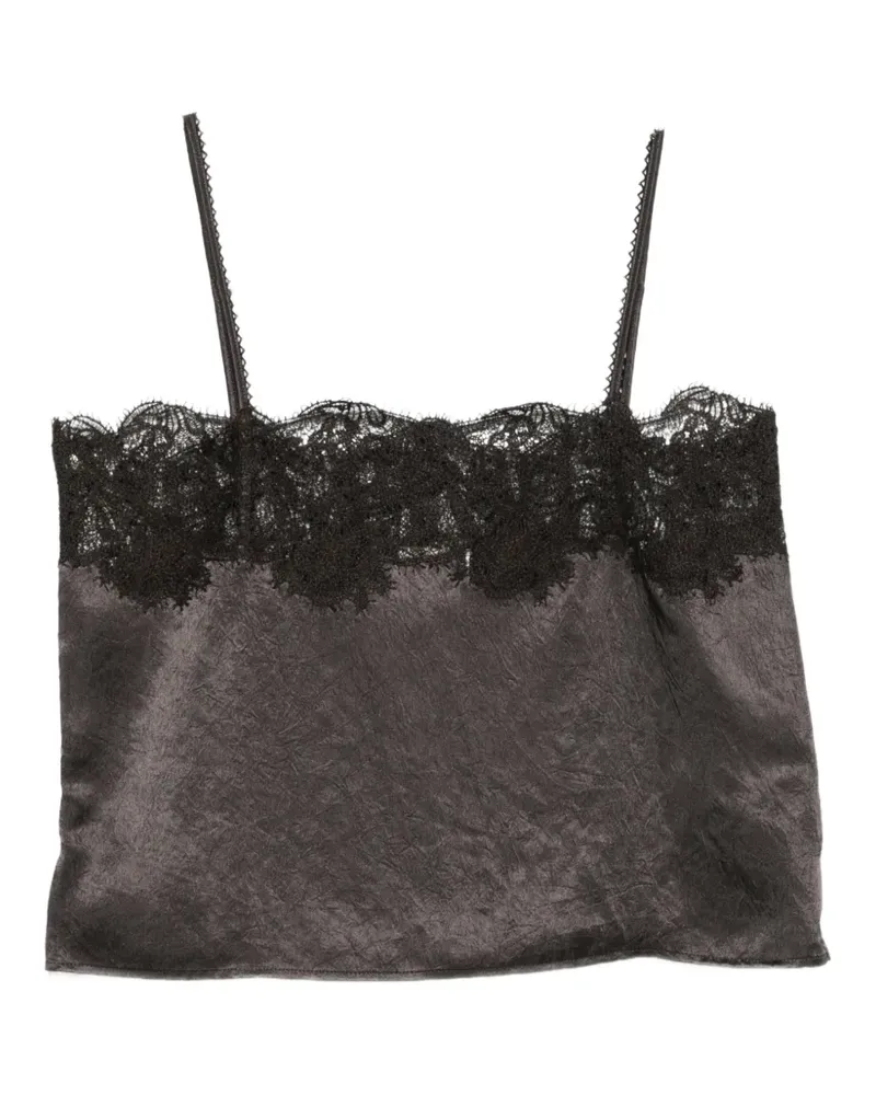 ALYSI Camisole-Top mit Spitzenbesatz - Braun Braun