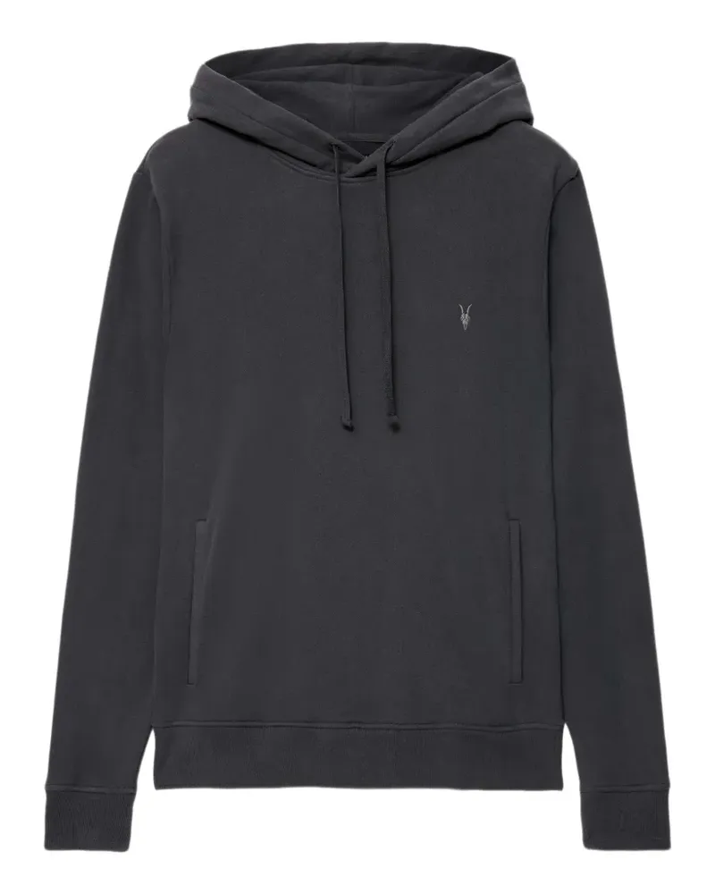 AllSaints Rave Hoodie mit Ramskull-Stickerei - Grau Grau