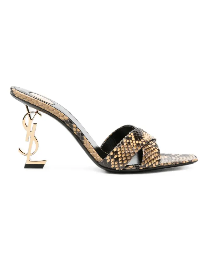 Saint Laurent Opyum Sandalen mit Schlangenleder-Effekt - Braun Braun