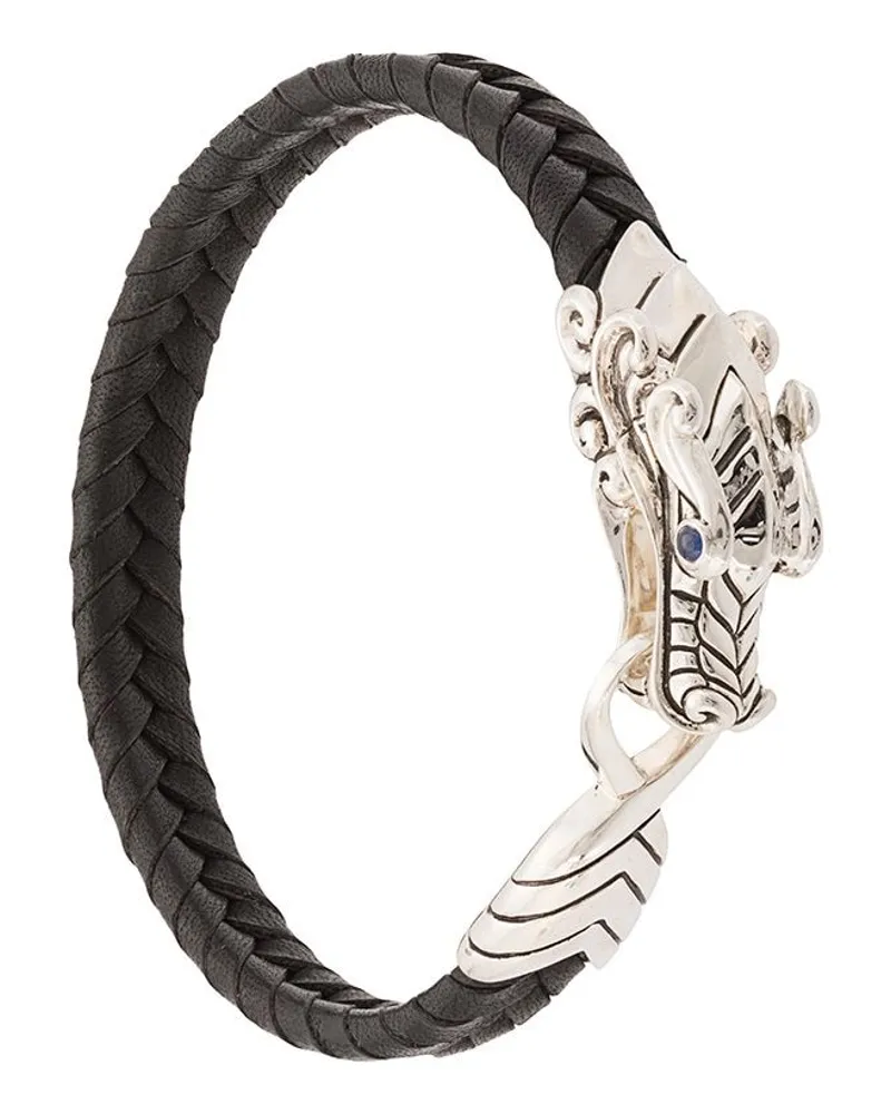 John Hardy Legends Naga Lederarmband mit Saphir - Schwarz Schwarz