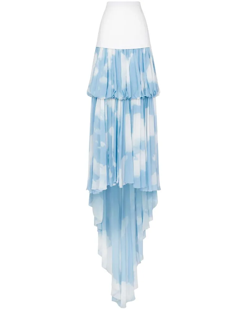 Moschino Gestufter Seidenrock - Blau Blau