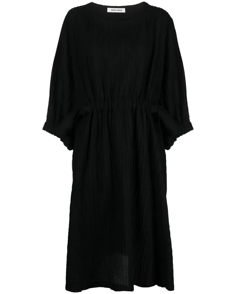 Henrik Vibskov Midikleid mit Falten - Schwarz Schwarz