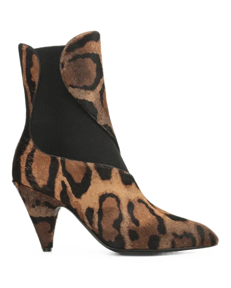 Sergio Rossi Tensile leopard-print ankle boots - Braun Braun
