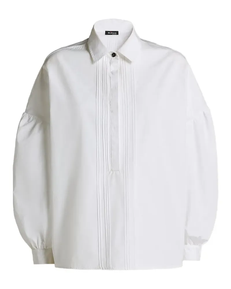 Kiton Hemd mit Falten - Weiß Weiß