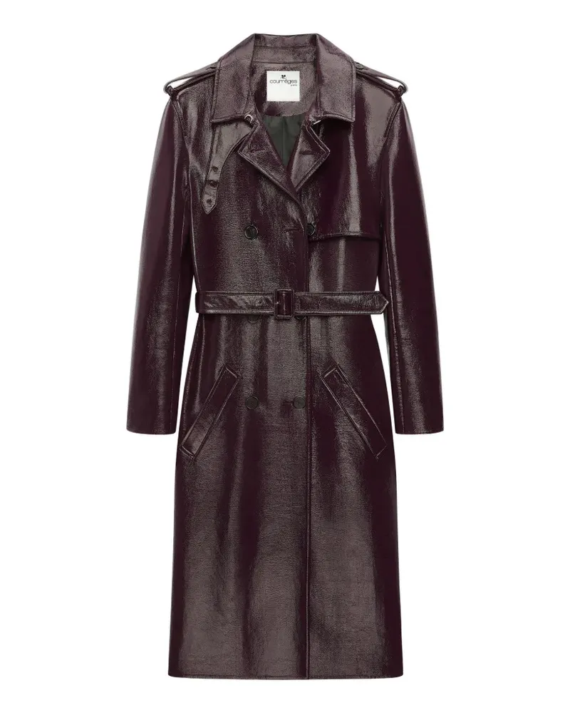 Courrèges Zweireihiger Trenchcoat - Rot Rot