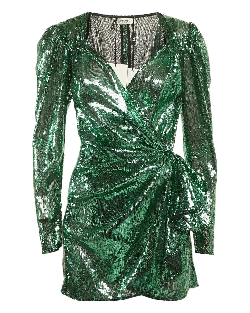 ATTICO Paillettenkleid mit Rüschen - Grün Grün