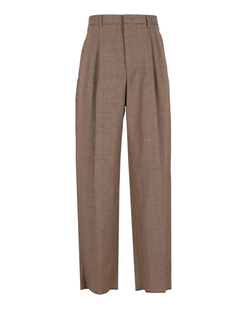 Emporio Armani herringbone trousers in virgin wool - Braun Braun