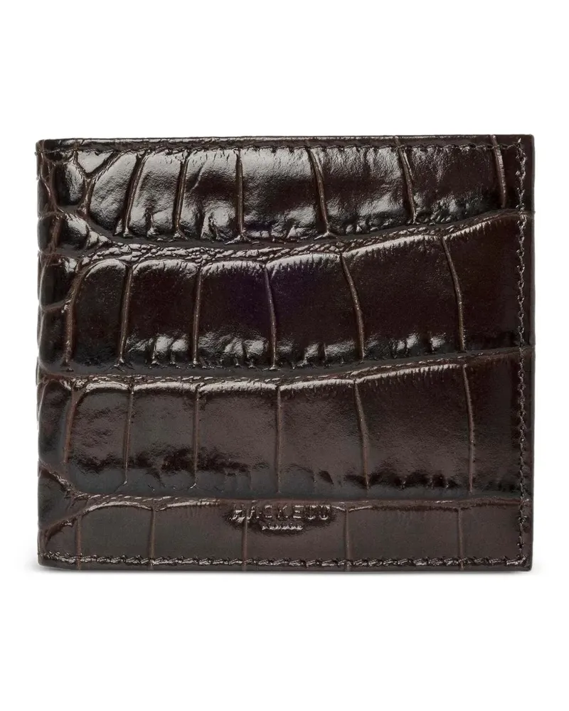 Hackett Portemonnaie mit Kroko-Optik - Braun Braun