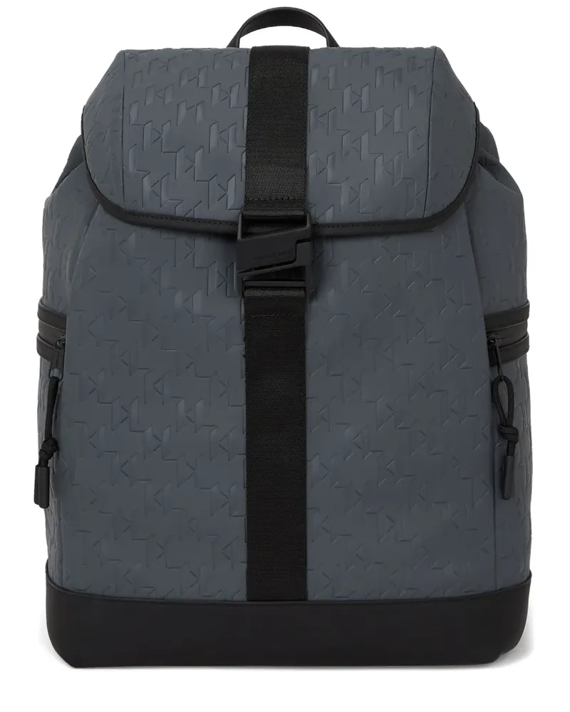 Karl Lagerfeld Wetterfester Rucksack mit Monogramm - Grau Grau
