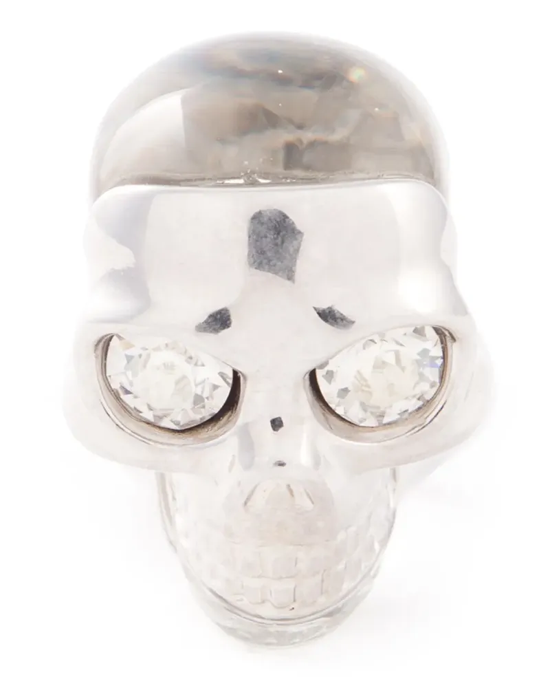 Alexander McQueen Ring mit Totenkopfmotiv - Metallic Metallic