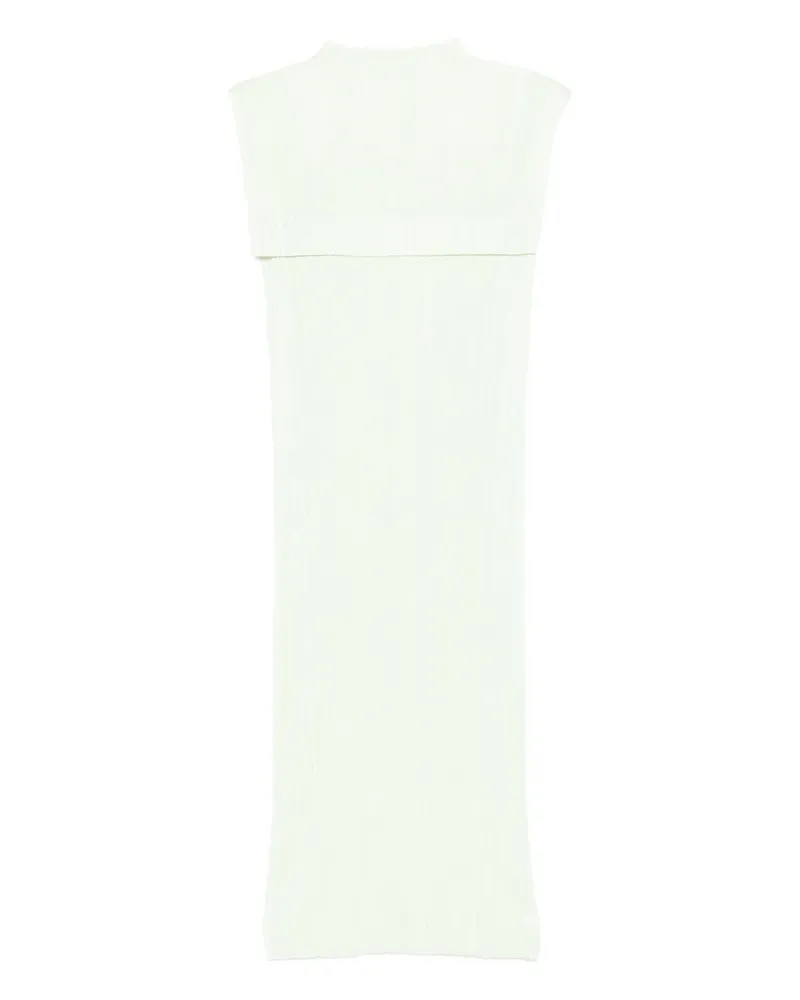 Issey Miyake Midikleid mit Stehkragen - Schwarz Schwarz