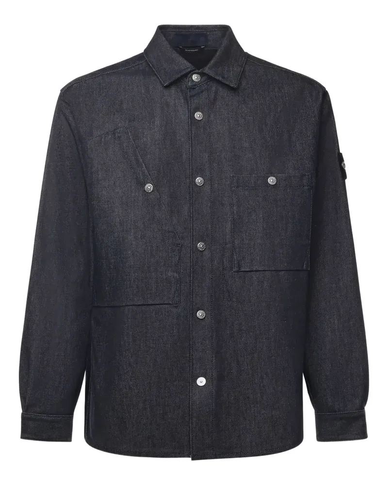 Stone Island chest-pocket overshirt - Blau Blau