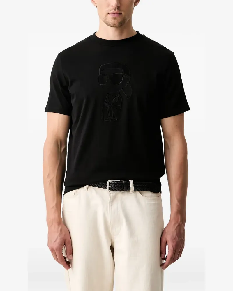 Karl Lagerfeld Ikonik embroidered T-shirt - Schwarz Schwarz