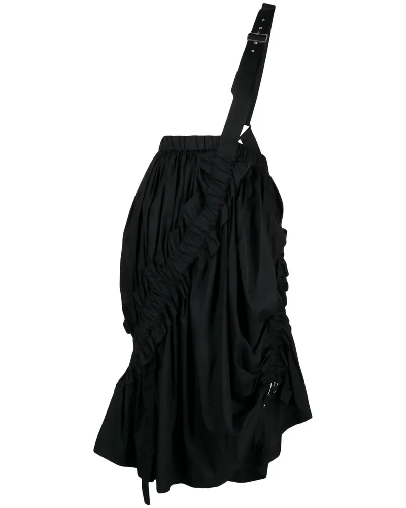 Noir Kei Ninomiya Geraffter Rock - Schwarz Schwarz