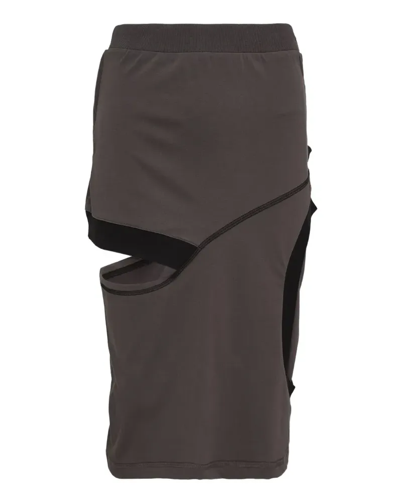 OPEN YY color-block cutout midi skirt - Grau Grau