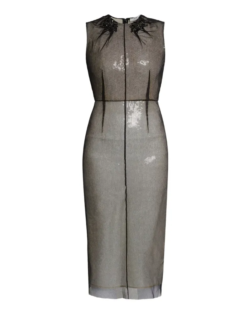 Erdem Ärmelloses Kleid mit Perlen - Schwarz Schwarz