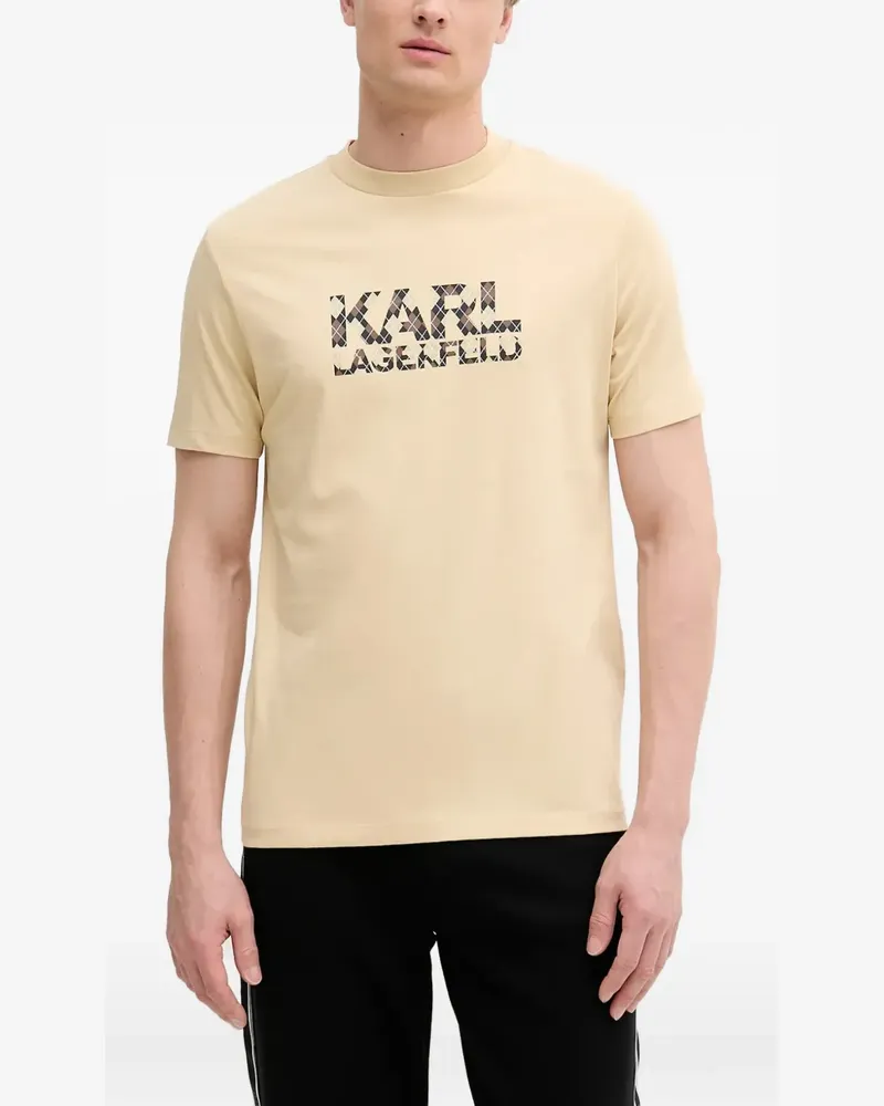 Karl Lagerfeld logo-detail cotton T-shirt - Nude Nude