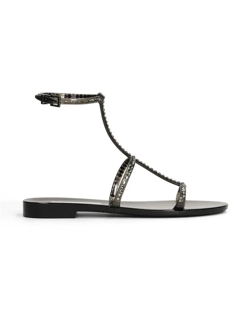 Menghi James crystal-embellished T-bar sandals - Schwarz Schwarz