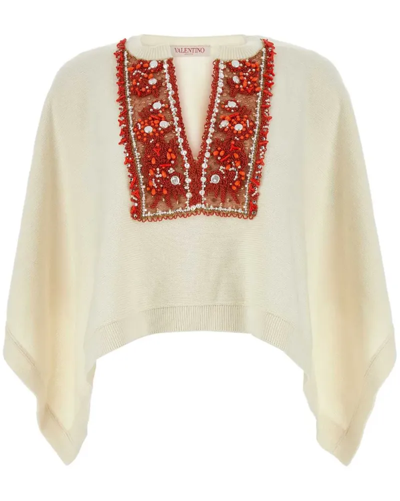 Valentino Garavani Poncho mit Perlen - Nude Nude