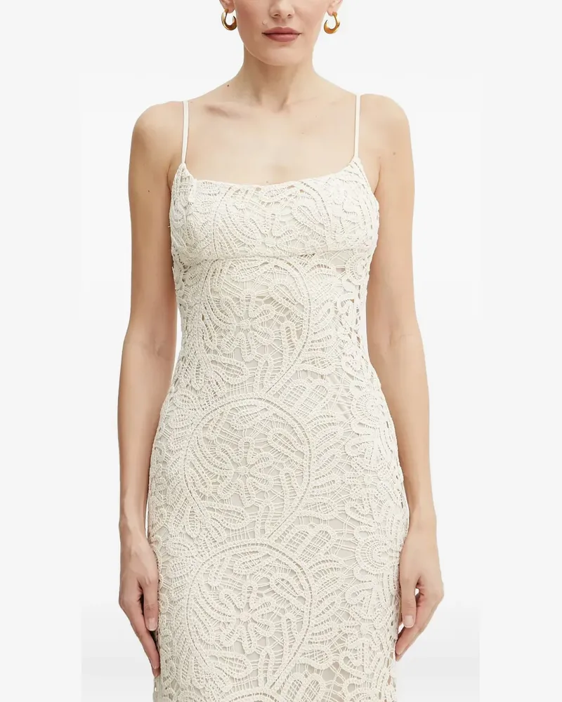 Bardot lace-patterned midi dress - Nude Nude