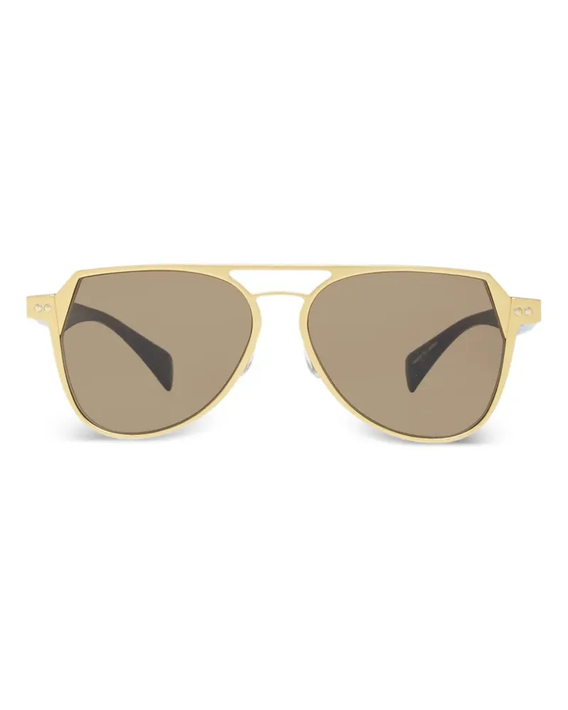 Yohji Yamamoto Pilotenbrille mit Doppelsteg - Gold Gold