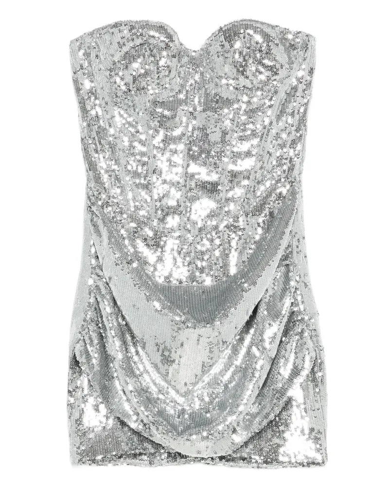 The New Arrivals Ilkyaz Ozel Pamela Minikleid mit Pailletten - Silber Silber