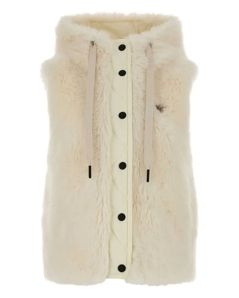 Moncler Arve hooded teddy gilet - Nude Nude
