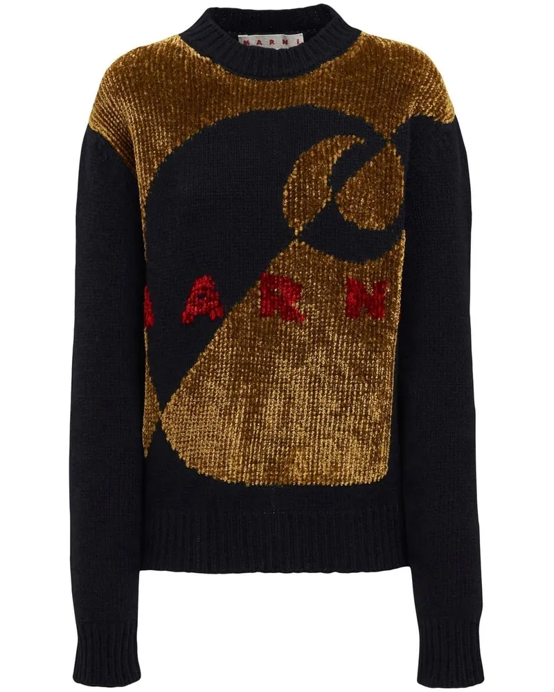 Marni Pullover mit Logo-Print - Blau Blau