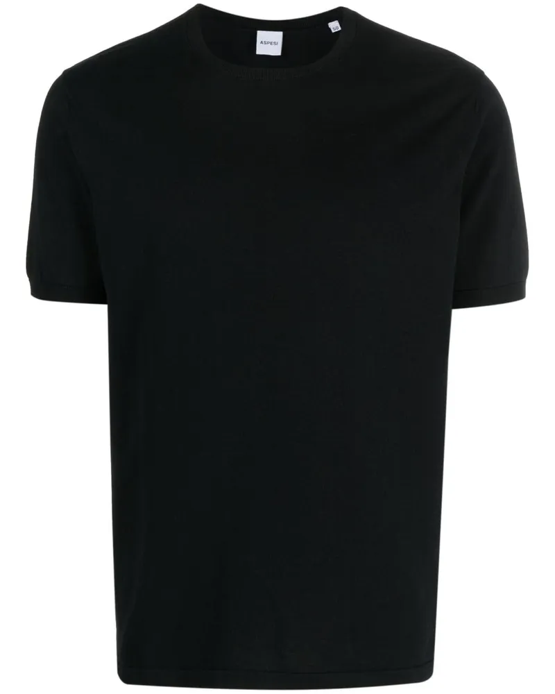 ASPESI Schmales T-Shirt - Schwarz Schwarz