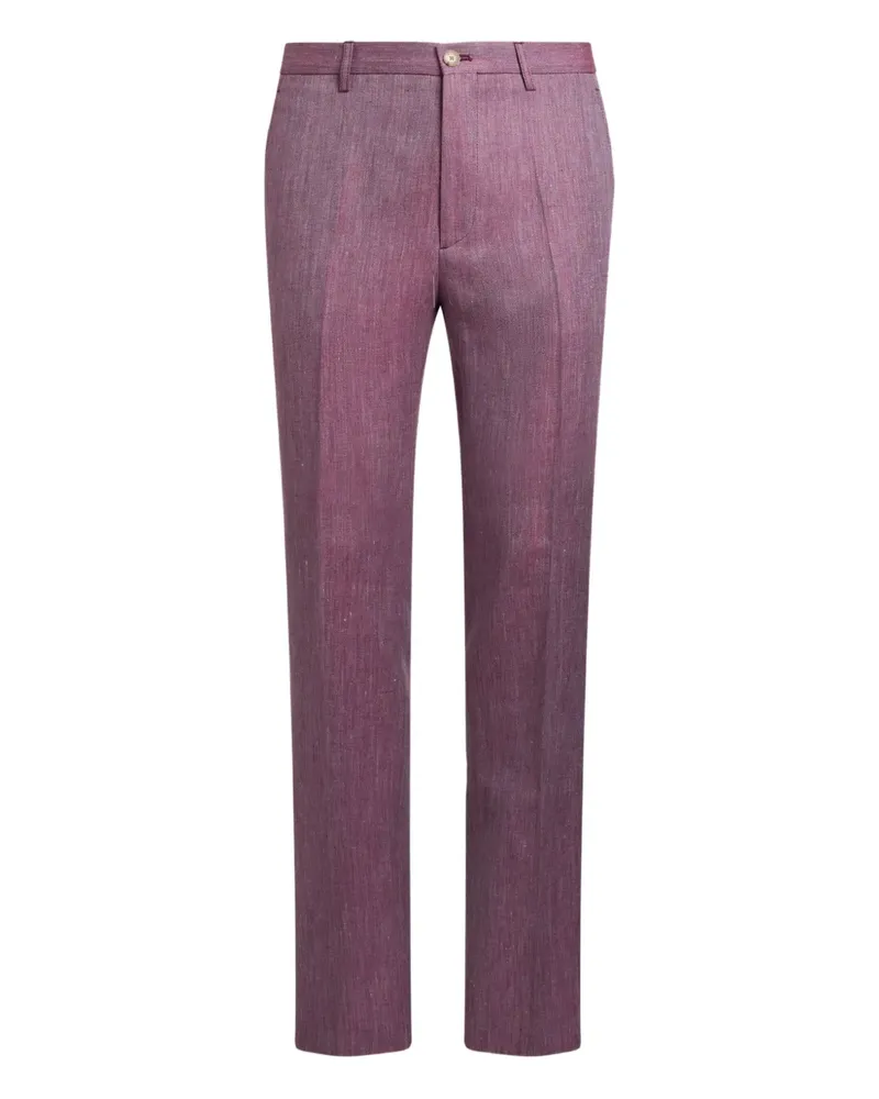 Etro Hose aus Slub-Leinen - Rosa Rosa