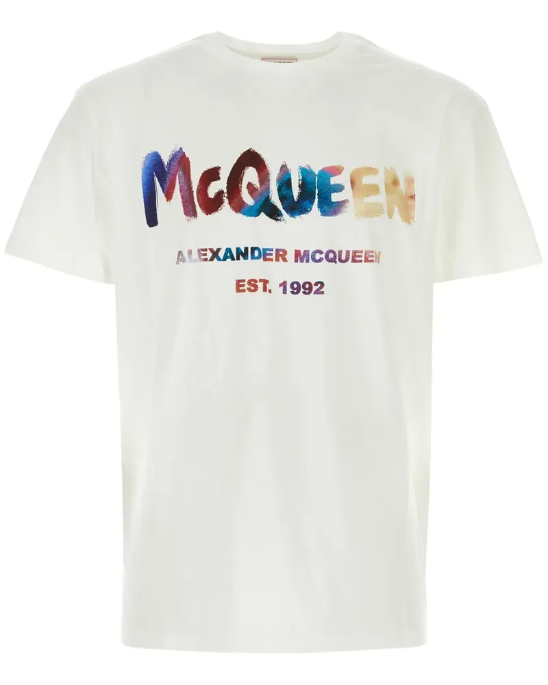 Alexander McQueen T-Shirt mit Logo-Print - Weiß Weiß